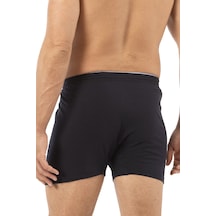 Özkan Underwear Özkan 0041 3'lü Paket Erkek %100 Pamuklu Şardonlu Klasik Rahat Kesim Havlu Bel Süprem Penye Boxer Lacivert