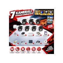 7 Kameralı Güvenlik Kamerası Seti 5mp Yapay Zeka Gece Renkli Görüş 21 Warm Led Ultra Hd 521w