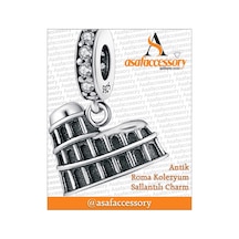 Antik Roma Kolezyum Charm Asafaccessory Gümüş
