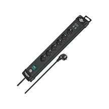 Usb Şarj İşlevli Premium 6 Soketli Priz 3 Mt Siyah 1