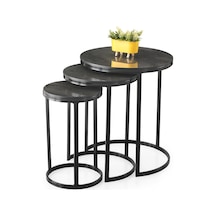 Sedef Modern Tarz Zigon Sehpa 3'lü Yuvarlak 001