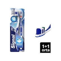 Signal Now Beyaz Dişler 2'li 1+1 Orta Diş Fırçası Açık Ahşap