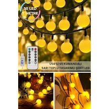Technojet 50 Top Ledli Usbli Kumandalı 8 Modlu Led Işık Parti Süsleme Organizasyon 8 Metre