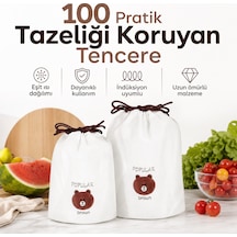 Mucit Home 100 Adet Pratik Tazeliği Koruyan Tencere Ve Tabak Bonesi Çok Amaçlı Kapak Gıda Bonesi