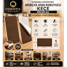 Yapışkanlı Dikdörtgen Mobilya Ayak Koruyucu Keçe 240x120 Mm Kaydırmaz Zemin Çizmez Keçesi Kahverengi