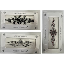 Airbrush Tattoo Taşlı Yapıştırma Dövme 3'lü Set14