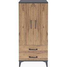 Arges Dolap 3 Raflı 2 Çekmeceli 2 Kapaklı 60x30x134 Antrasit-çam Antrasit