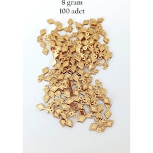 Oya Abiye Bileklik Kolye Pleksi Metalik Plastik Pul Altın Renk 8 Gram 100 Adet - Bnc476