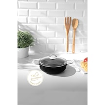 Nehir Titanium Siyah 24 Cm Karnıyarık Tencere