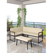 Mygusi Src Balkon, Bahçe, Cafe, Köşe Takimi Krem