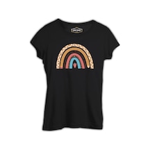 Teacher Rainbow Siyah Kadın Tshirt 001