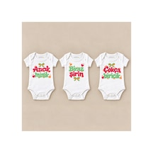 Babylimon Biricik Üçlü Beyaz Kısa Kollu Bebek Zıbın Seti Beyaz - 930083849 Beyaz