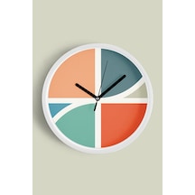 Renkli Modern Tasarım Duvar Saati - 30cm - Önü Camlı Beyaz Kasa - Sessiz Mekanizma-jh0231 Beyaz