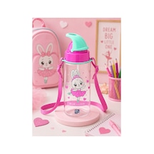 Third Tritan Desenli Pipetli Matara Suluk 500 Cc Pembe