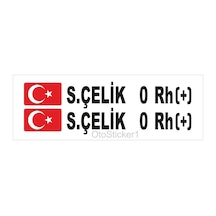 Oto Sticker Isme Özel Isimlik Kan Grubu Ad Soyad Bayraklı Sticker