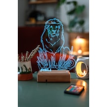 Aslan 16 Renk Kumandalı 3d Gece Lambası Çok Renkli