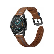 Gear S3 22mm Uyumlu Krd-19 Deri Zore Kordon-siyah