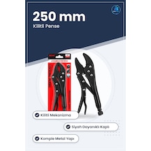 Ayarlı Pense 10 İnç 250 Mm Kilitli Komple Metal Siyah Kaymaz Sap