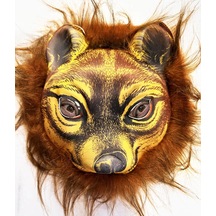 Kahverengi Saçlı Kaplan Aslan Leopar Maskesi Mega Peluş 32 No 5047 +0