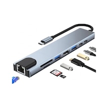 Macbook Pro Uyumlu Huawei Dell İle Uyumlu Type C To 4k Hdmı + Usb 3.0 + Sd/tf + Pd + Type-c Usb