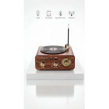 Özel Tasarım Ahşap Görünümlü Retro Vintage Nostaljik Radyo & Bluetootlu Mini Fm Radyo