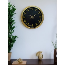Zarif Klasik Stil 40 Cm Metal Gold Duvar Saati 11
