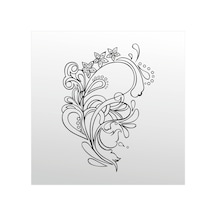 Folyo Sticker Çiçek Deseni Adkpquy334 100cm Uzunluk Siyah