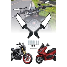 Katlanabilir H2 Mini Motosiklet Aynası Döküm Kasa Siyah