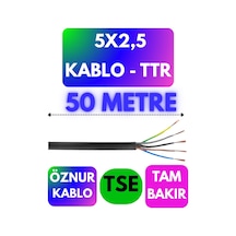 Öznur 5x2,5 Ttr Kablo Siyah Metre Seçenekli - 50 Metre
