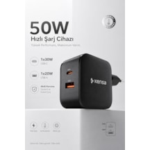 50w Çift Portlu Usb-c Girişli Akıllı Hızlı Şarj Adaptörü