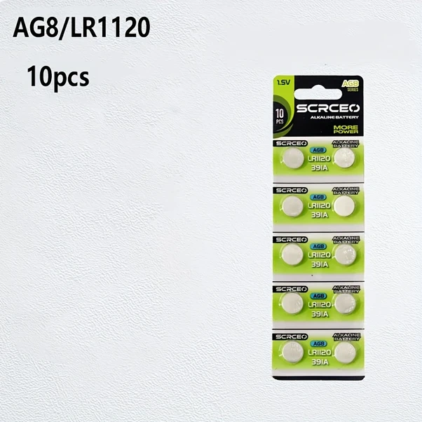 Meridiangoods 10 Adet Ag8 Lr1120 Düğme Pil Yüksek Kapasiteli Saat Elektronik