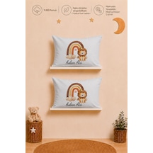 İsimli Erkek Bebek 2'li Yastık Kılıfı 35x45 Cm %100 Pamuk Organik Baskılı İsme Özel Bebek Hediyesi 2014y2