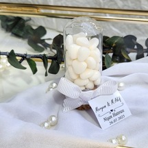 Kalp Şekerli Fanus Şişe Mantar Tıplalı Şişe Nişan Nikah 30 Adet