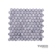 1’’ Hexagon Gümüş Eskitme Mermer Mozaik