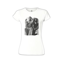 Mike Tyson And Naomi Beyaz Kadın Tshirt 001