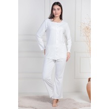 Mecit 6105 Bayan Ekru Büyük Beden Boydan Düğmeli Pijama Takımı Ekru Mecit 6105 Bayan Ekru Büyük Beden Boydan Düğmeli Pijama Takımı Ekru