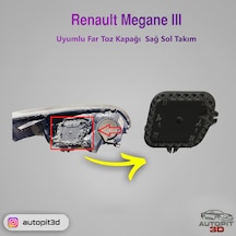 Renault Megane 3 2008-2016 Uyumlu Far Toz Kapağı Sağ Sol Takım