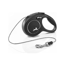 New Classic Otomatik İp Köpek Gezdirme Tasması Xsmall 3 Mt Siyah Çok Renkli