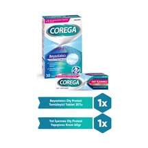 Corega Protez Beyazlatıcı Tablet 30'lu + Tat İçermez Protez Yapıştırıcı Krem 40 G