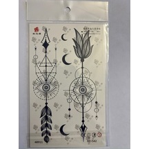 Ok Ve Göz 18x11 Cm 1 Aylık Yarı Kalıcı Yapıştırma Geçici Dövme