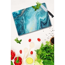 Dekoratif Cam Kesme Tahtası 30Cm X 40Cm Okyanus