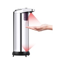 Pazly 250ml Paslanmaz Çelik Temassız Sıvı Sabun Dispanseri Ir Sensörlü Otomatik - Mu Gümüş Gümüş