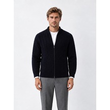 Xint Lacivert Regular Fit Dik Yaka Hırka 801779
