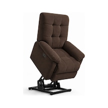 Smarto Relax Porto Liftli Çift Motorlu Elektrikli Ayağa Kalkma Destekli Polyester Hasta Ve Baba Tv Koltuğu Kahverengi