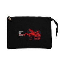 Cumhuriyet Anma Siyah Clutch Astarlı Cüzdan / El Çantası