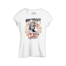 Statue With A Heartbreaker Quote Beyaz Kadın Tshirt 001