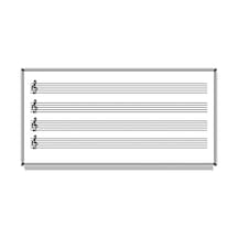 120X240 Müzik Çizgili Beyaz Laminat Yazı Tahtası