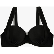 Koton Push Up Bikini Üstü Kalın Askılı Drapeli Siyah 3sak10152bm 3SAK10152BM999