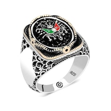 Gumush Gümüş Osmanlı Arması Oval Erkek Yüzük - 555891980