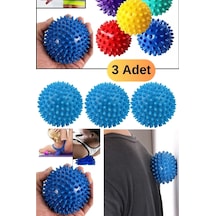 3 Adet Pilates Masaj Topu 6 Cm Mavi Dikenli Masaj Topu El Vücut Cardio Egzersiz Plates Yuvarlak Topu Karışık